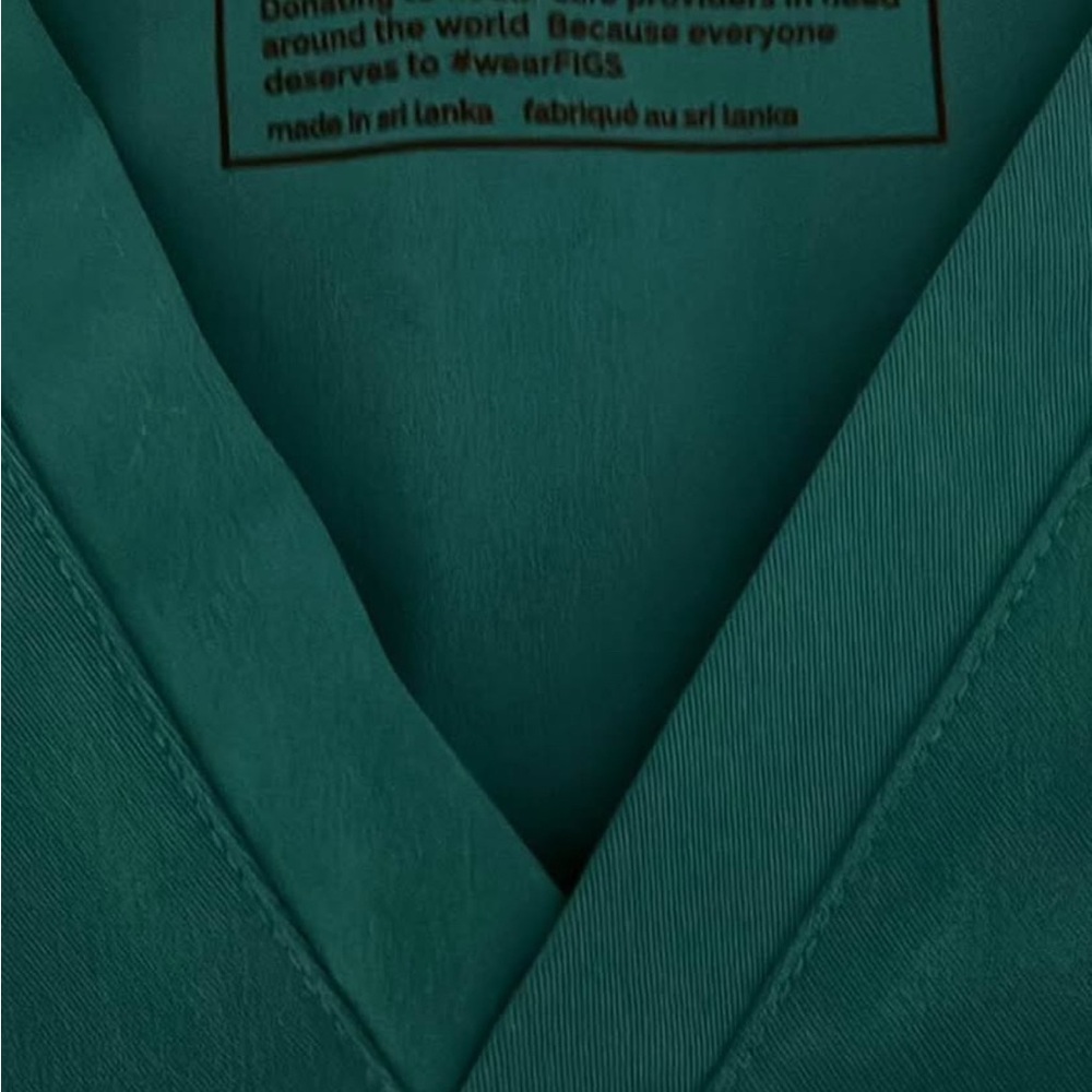 Figs Teal V-Neck Scrub Top and Jogger bottoms